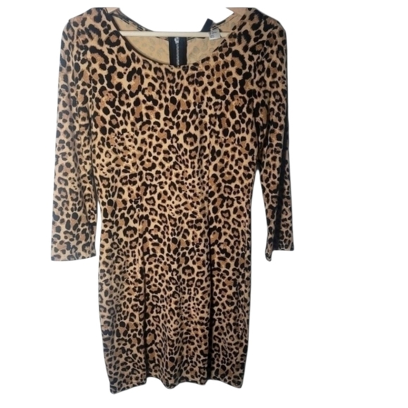 H&M Cheetah Print Mini Dress Size 8 - Picture 1 of 7